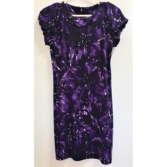 Daisy Fuentes Purple Abstract Summer Dress Women's Small - Picture 1 of 6